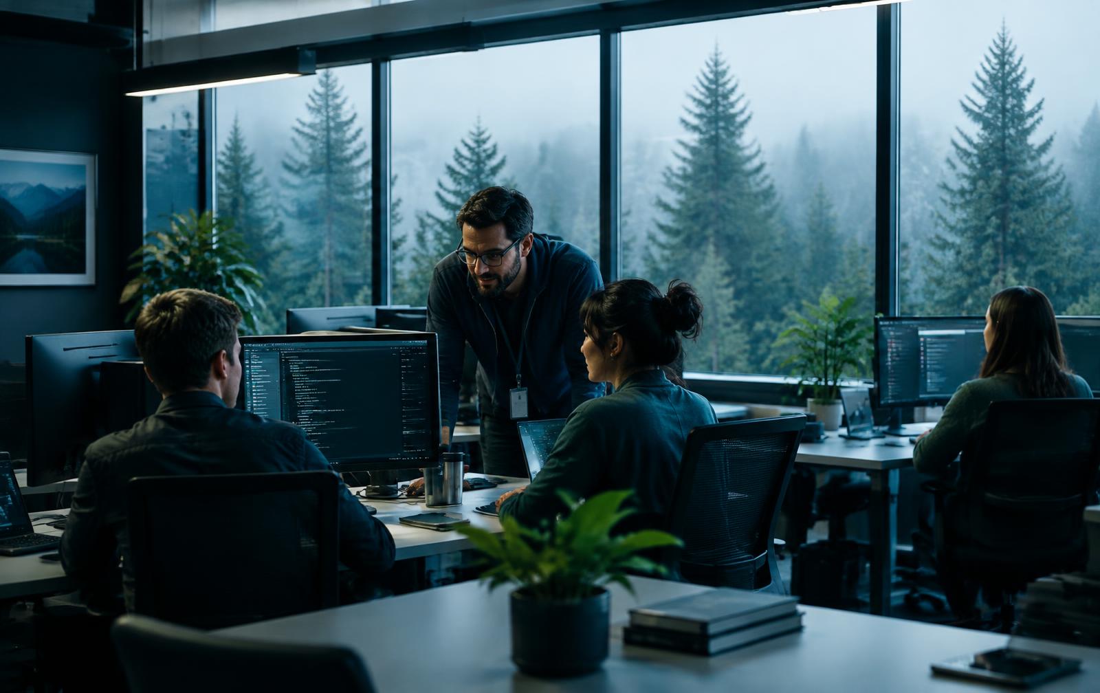 IT technician helping a small business team